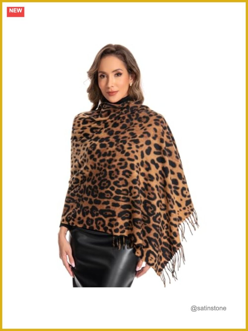 Chunky Leopard Scarf Women Winter Warm Thick Oversized Blanket Long Faux